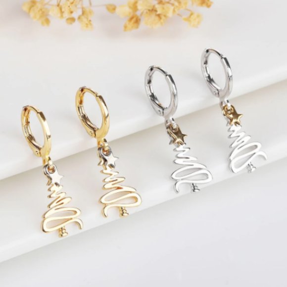 🍏50% OFF/3+...Christmas Tree Earrings (Silver) - Picture 5 of 7